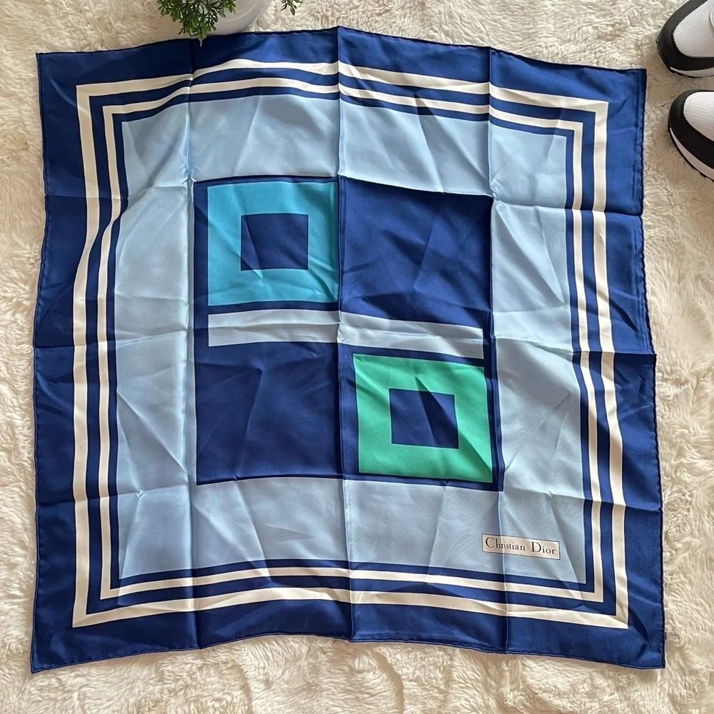 Vintage Dior Silk Handkerchief Scarf — 30 x 30 in